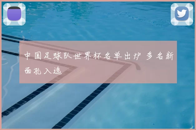中国足球队世界杯名单出炉 多名新面孔入选